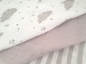 3 Pack 100% Cotton Baby Design Super Soft Muslin Squares Reusable Wipes  - Picture 1 of 5
