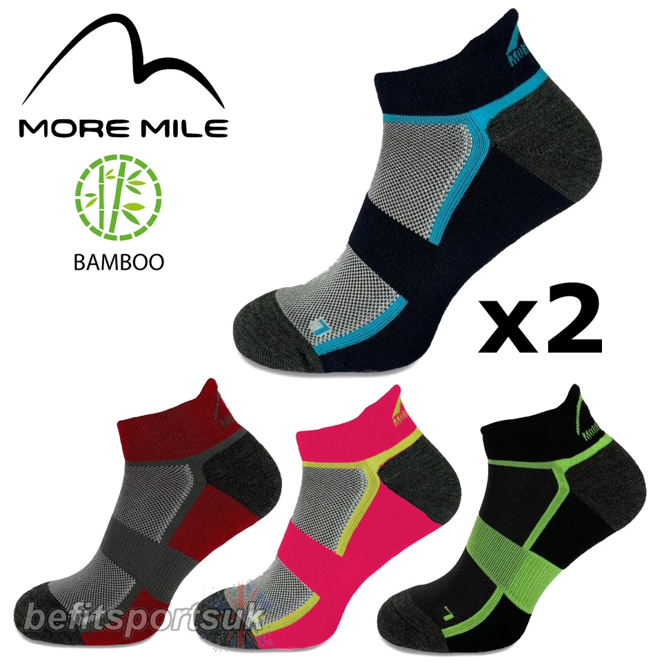 RUNNING BAMBOO BLISTER SOCKS MENS WOMENS LADIES MORE MILE SPORTS GYM CUSHIONED 2 - Image 1 of 1