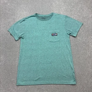 Patagonia Shirt Adult Medium Green Cool Hiking Outdoors Trail Surf Logo Men - Picture 1 of 9