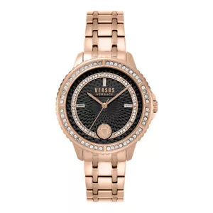 Versus Versace Womens Montorgueil Crystal Rose Gold 38mm Bracelet Fashion Watch - Picture 1 of 5