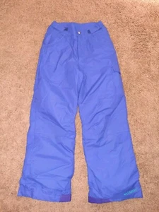 Columbia Girls Snowpants M 10/12 Purple Blue Fleece Lined Snow Pants Adjustable - Picture 1 of 4