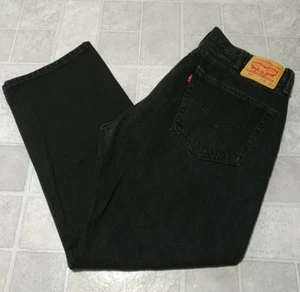 Levi's 505 Jeans Men's 38x30 Straight Fit Black Denim ACT 36x28  - Picture 1 of 6