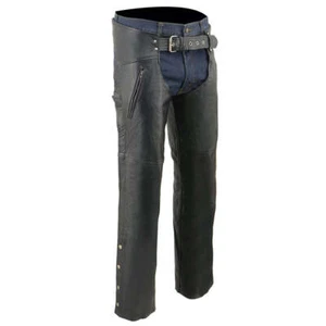 Milwaukee Leather LKM5782 Men's Dual Side Thigh Zip Close Pocket Motorcycle Chap - Picture 1 of 7
