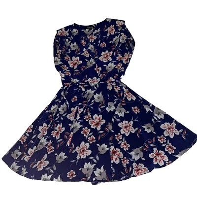 YUMI KIM V-neck Wrap Sleeveless Hey Sunshine Navy Soho Mixer Dress Silk X Small - Image 1 of 4