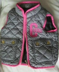 Rosa Negro/Blanco Chevron Coogi 6/9M Infantes Niñas Chaleco Hinchado Puff Chaqueta Cebra - Imagen 1 de 10