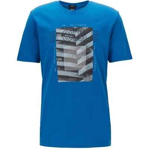 Herren Boss Hugo Boss mercerised Tiburt blau T-Shirt Gr. mittelkurzarm - Bild 1 von 10