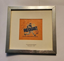 Reggie Jackson Signed 1978 Vintage "Reggie" Candy Bar Wrapper COA Matte/Framed!!