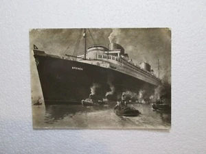 Postal Norddeutscher Lloyd Bremen 1937 barco de vapor transatlántico alemán - Imagen 1 de 2