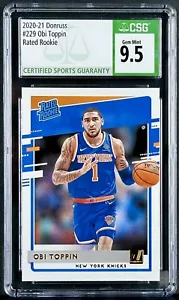 2020-21 Donruss Obi Toppen Rated Rookie RC #229 New York Knicks CGC 10/CGS 9,5 - Foto 1 di 4
