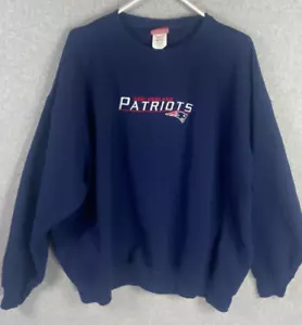 Sudadera De Colección New England Patriots XL Azul Gran Tamaño Fútbol NFL - Imagen 1 de 8