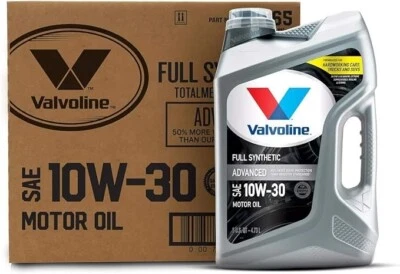 Valvoline Advanced Full Synthetic SAE 10W-30 Motor Oil 5 QT, Case of 3 - Image 1 of 3