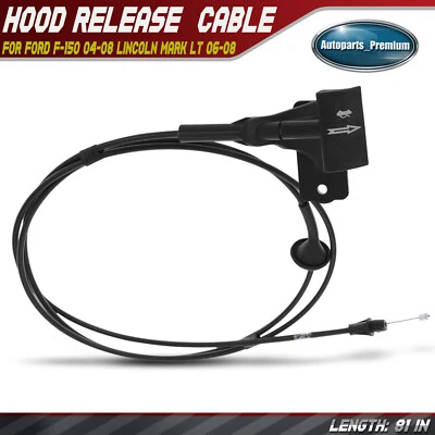 Hood Release Cable with Handle for Ford F-150 2004-2008 Lincoln Mark LT 06-08 - Image 1 of 4