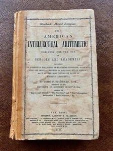1855 Stoddards mentale Übungen Buch American Intellectual Arithmetic HC - Bild 1 von 17