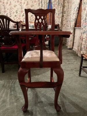  Queen Anne, Vintage Wooden High Chair - Image 1 of 4