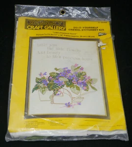 VINTAGE PARAGON CRAFT GALLERY CREWEL STITCHERY KIT, LIFE'S PRECIOUS HOURS, NEW - Picture 1 of 3