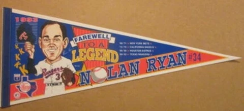 Vintage Nolan Ryan Pennant & Round Rock Express ATT Commemorative plaque RARE Cover