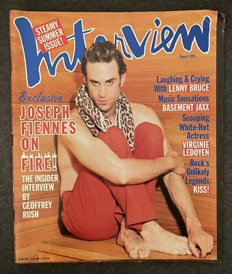 Vintage Andy Warhol’s Interview Magazine August 1999 Joseph Fiennes Lenny Prop - Image 1 of 4