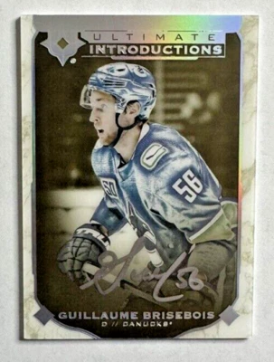 Guillaume Brisebois 2019-20 Upper Deck Ultimate Introductions GOLD AUTO Canucks - Image 1 of 2
