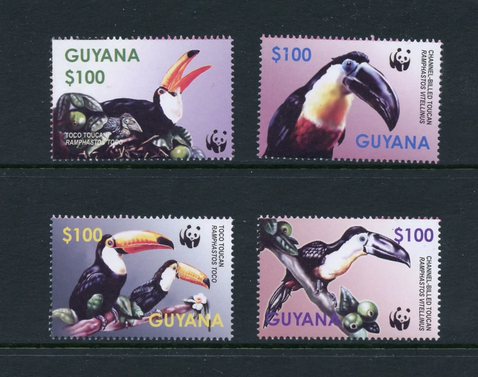 C679 Guyana 2003 aves WWF tucanes 4v.      MNH Foto 1 de 1