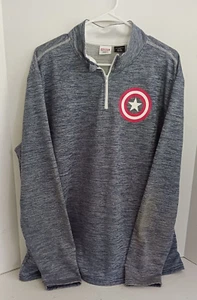 Marvel Captain American 1/4 Zip Long Sleeve Collared Pullover Size XL FREE SHIP - Picture 1 of 5