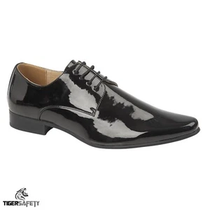 Goor M046A Mens Shiny Black Patent Leather Stylish Formal Business Wedding Shoes