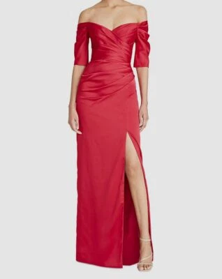 Vestido para mujer Theia rojo Sienna con hombros descubiertos talla 4 $795 Foto 1 de 4