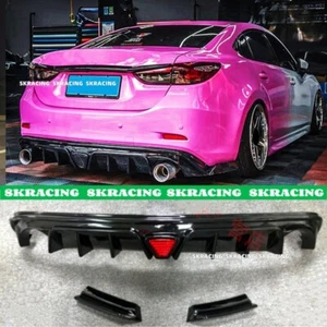 Gloss Black Rear Bumper Lip Diffuser Bodykit Fits Mazda 6 Atenza Sedan 2014-2018 - Picture 1 of 11