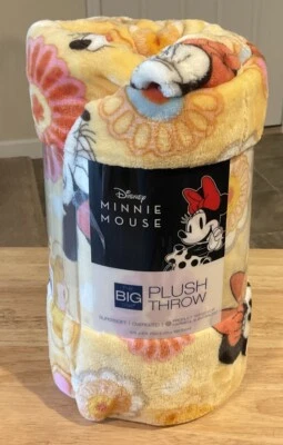 Manta amarilla de felpa The Big Ones Minnie Mouse de gran tamaño 5x6’ Disney nueva con etiquetas Foto 1 de 2