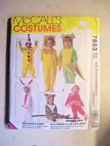 McCall's Costumes #7853, Childs Size YA Newborn, Small, Medium, Uncut - Picture 1 of 1
