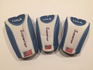 Nuovo set copricapo in legno driver golf copricapo 3 pezzi USA blu chiaro - Foto 1 di 4