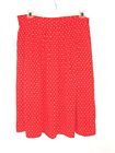 Vtg Skirt Joan Leslie Women's Red Polka dot Pleated Modesty Long 12 36 " waist