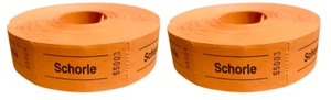 Bonrolle SCHORLE orange 2 Rollen je 1000 perforierte Abrisse nummeriert - Picture 1 of 1