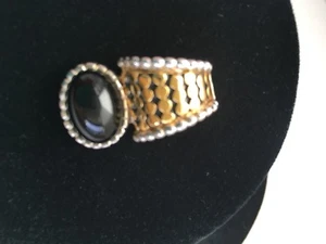 Premier Designs Jewelry Pendant. Gold/Silver plated with Black Cabochon. Mira - Picture 1 of 10