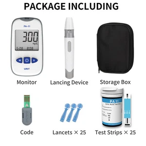 Kit de prueba de medidor de ácido úrico URIT para monitor de ácido úrico 25 tiras 25 piezas Lancet SG - Imagen 1 de 12