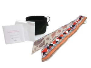 Authentic HERMES Wild and Camouflage Beaded Embroidery Twilly Silk #3275 - Picture 1 of 6