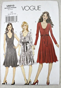 VOGUE Sewing Pattern V8513 ~ Misses' Dress ~ Sz. 6 - 8 - 10 - 12 ~ Uncut - Picture 1 of 4