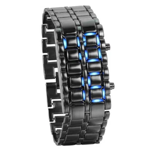 Reloj de pulsera de lujo para hombre de acero inoxidable con fecha digital LED pulsera reloj deportivo - Imagen 1 de 12