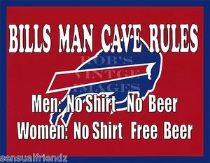 Buffalo Bills Man Cave Beer Sign Poster NFL Football - Picture 1 of 1