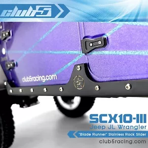 "Blade Runner" Stainless Rock Slider for Axial SCX10 III Jeep JLU Wrangler - Picture 1 of 9