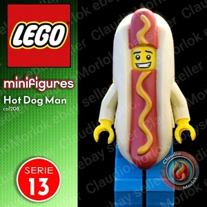 ⭐ LEGO Hot Dog Man Minifigure col208 Serie 13 71008 col13-14 - Imagen 1 de 6