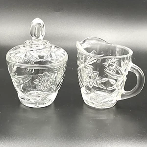 Vintage Anchor Hocking Prescut Star of David Cream & Sugar Bowl Set Replacement - Picture 1 of 10