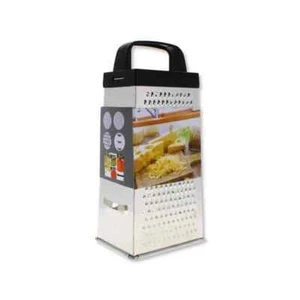 8.5" STAINLESS STEEL GRATER HANDLE CHEESE VEGETABLE NUTMEG KITCHEN UTENSIL 4SIDE - Picture 1 of 8