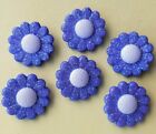 Craft Buttons FLOWER PERIWINKLE Glitter Daisy Lavender Lilac White Dress It Up