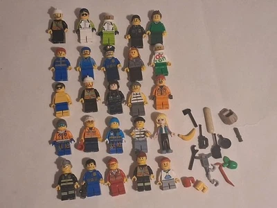 Lego City Minifigure Lot Of 25 Figures With Accessories - Image 1 of 4