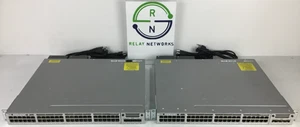 LOT of 2x  Cisco WS-C3850-48F-S PoE+ Ports 1100WAC with C3850-NM-2-10G - Picture 1 of 9
