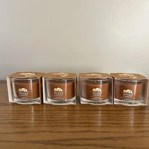 Lote de 4 mini velas navideñas Yankee Candle marrón en cono de plátano calabaza - Imagen 1 de 3