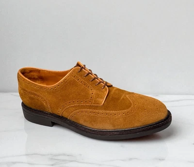Мужские замшевые коричневые туфли-оксфорды Polo Ralph Lauren Asher Wingtip 17623 размер 10 D - Изображение 1 из 4