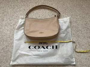 Coach Taupe Tan Beige Leather Shoulder Bag - Picture 1 of 3