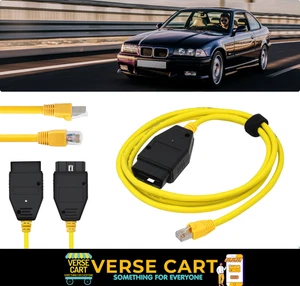 FOR BMW CODING ENET ETHERNET THICK CAT CABLE F SERIES REPLACEMENT ENET TO OBD2 - Picture 1 of 7