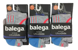 Balega Unisex No Show Running Socks 3 Pack Size XL Grey Blue Ultra Glide New F1 - Picture 1 of 10